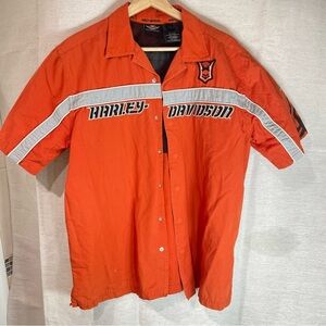Harley-Davidson Men's Bold Orange Button-Down Shirt